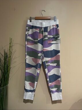 Roots Women's Camo Joggers in Purple, Green & Pink